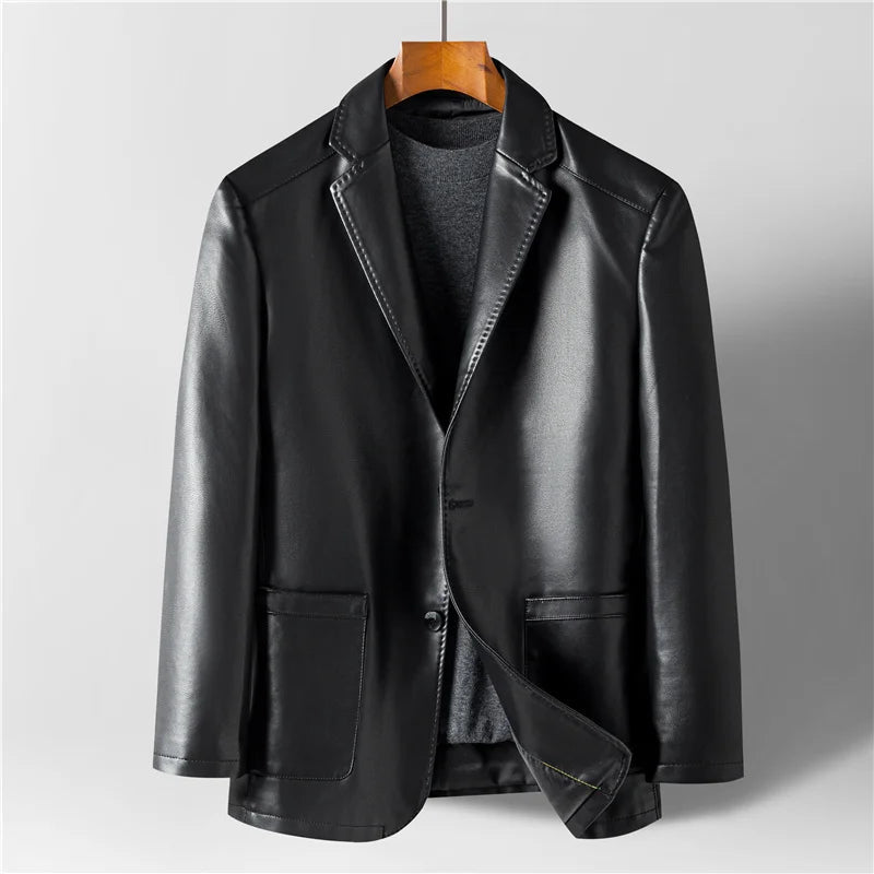 Blazer for Men - Casual Collar with Two-Button Closure and Pockets