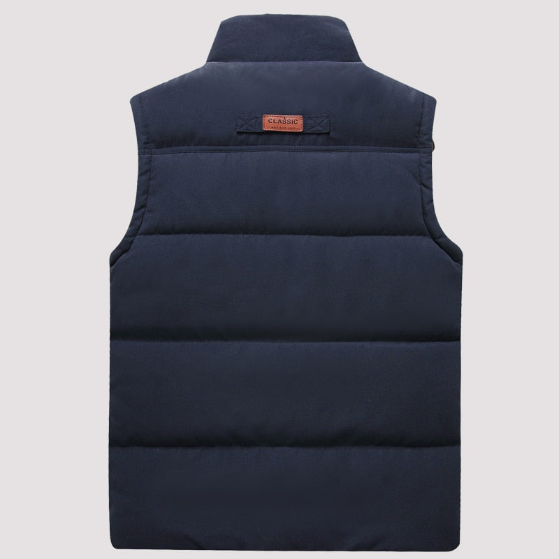 Bodywarmer Men Padded Vest - Warm Lined with High Collar and Pockets