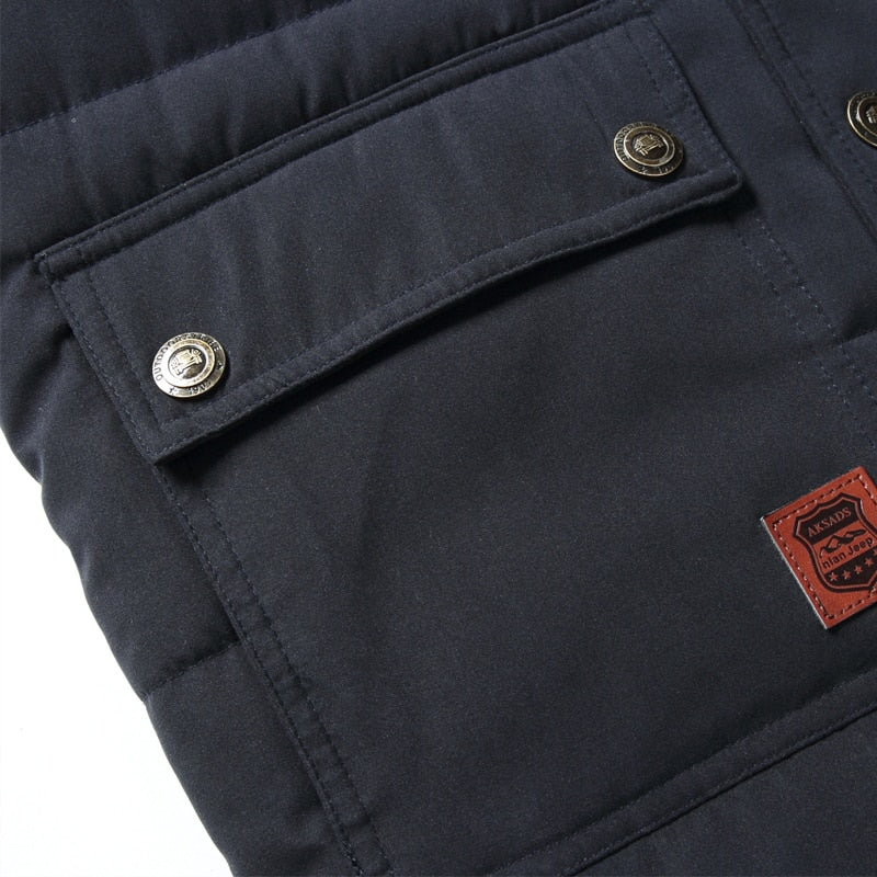 Bodywarmer Men Padded Vest - Warm Lined with High Collar and Pockets
