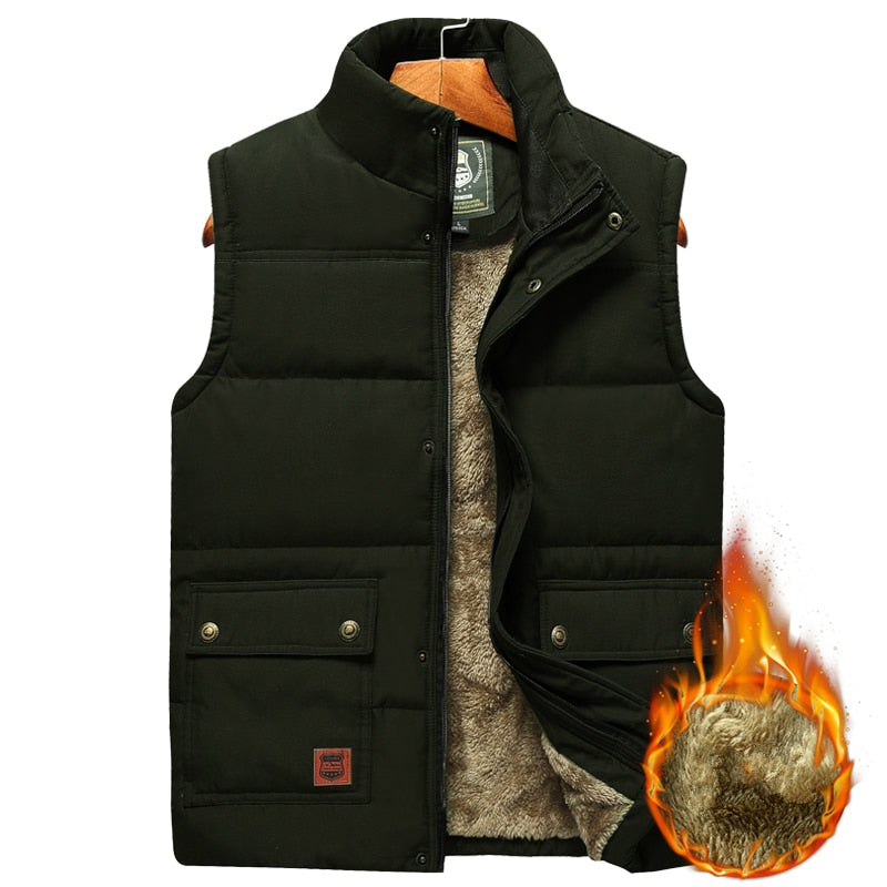 Bodywarmer Men Padded Vest - Warm Lined with High Collar and Pockets