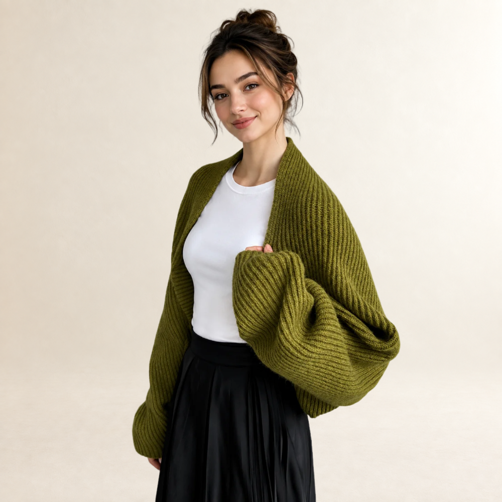 Cardigan for Women Open-Front Ribbed Design Long Sleeve Relaxed Fit