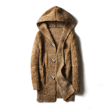 Cardigan Men Hooded with Button Closure and Side Pockets - Classic Fit