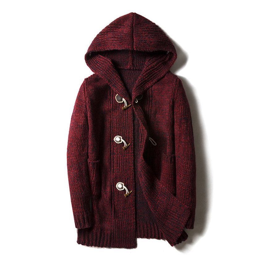 Cardigan Men Hooded with Button Closure and Side Pockets - Classic Fit