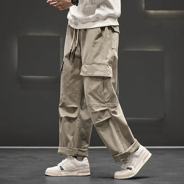 Cargo Pants Men Relaxed Fit with Drawstring Waist and Pockets