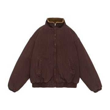 Casual Jacket Men - Zip Closure, Oversized Fit, Stand Collar