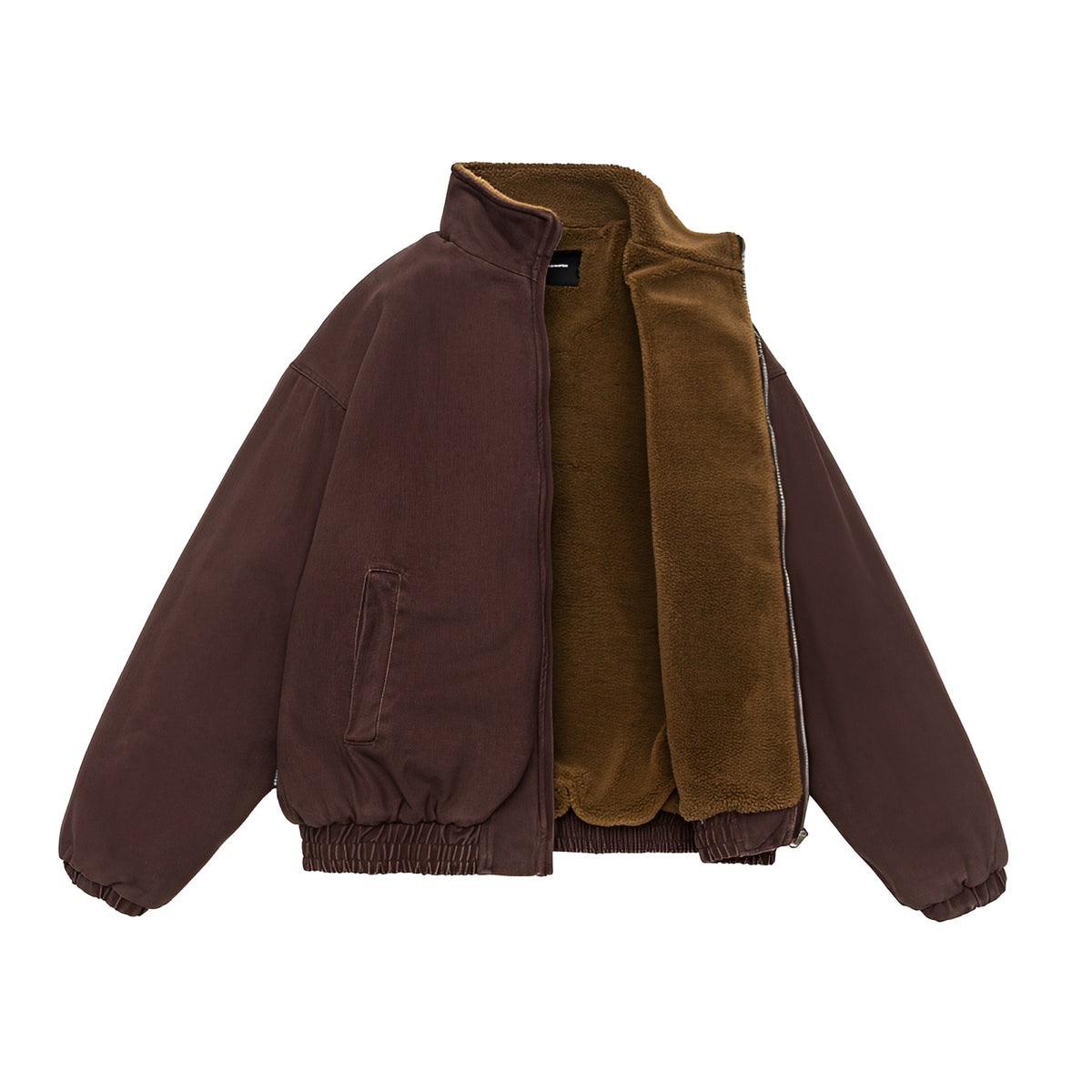 Casual Jacket Men - Zip Closure, Oversized Fit, Stand Collar