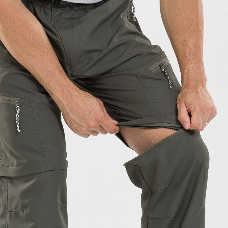 Convertible Trousers for Men - Zip-Off Legs, Elastic Waist, Lightweight
