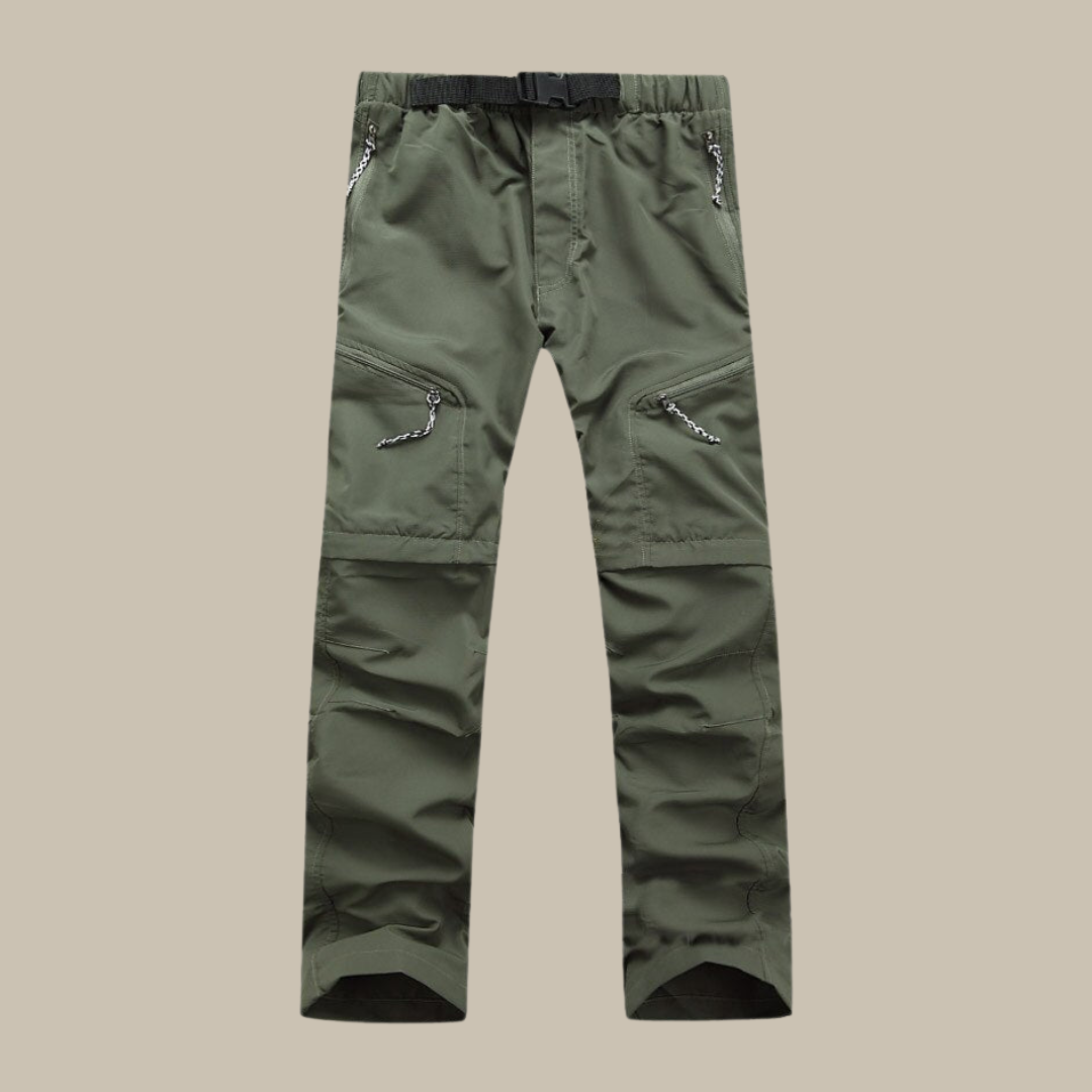 Convertible Trousers for Men - Zip-Off Legs, Elastic Waist, Lightweight