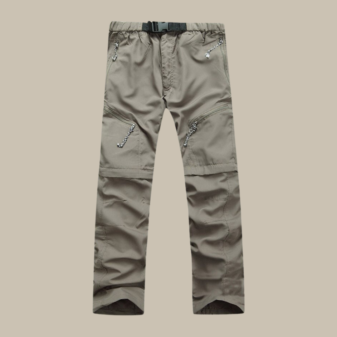 Convertible Trousers for Men - Zip-Off Legs, Elastic Waist, Lightweight