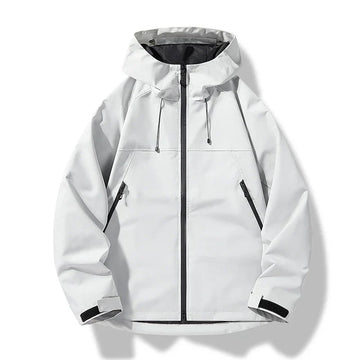 Damen Jacke - Wasserabweisende, leichte Outdoor-Jacke mit Kapuze und Reißverschlusstaschen