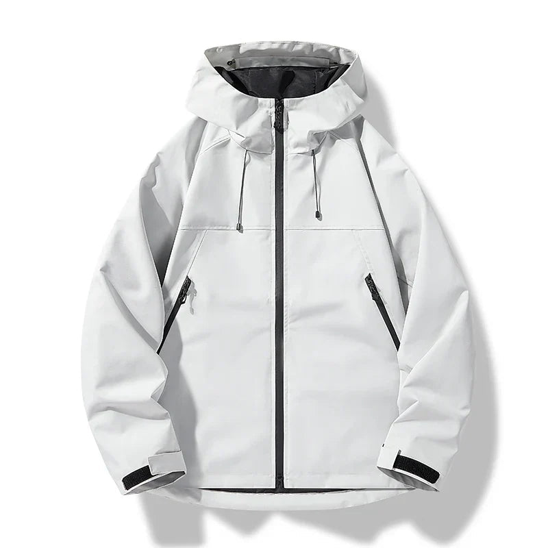 Damen Jacke - Wasserabweisende, leichte Outdoor-Jacke mit Kapuze und Reißverschlusstaschen