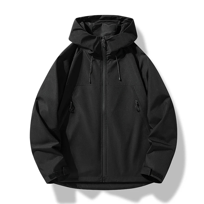 Damen Jacke - Wasserabweisende, leichte Outdoor-Jacke mit Kapuze und Reißverschlusstaschen