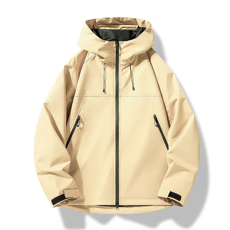 Damen Jacke - Wasserabweisende, leichte Outdoor-Jacke mit Kapuze und Reißverschlusstaschen