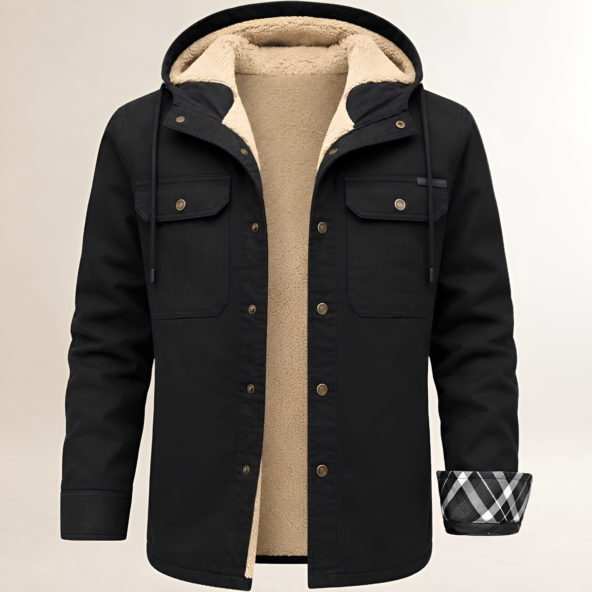 Dapper Jacket Men's Hooded Snap-Front with Chest Flap Pockets, Regular Fit