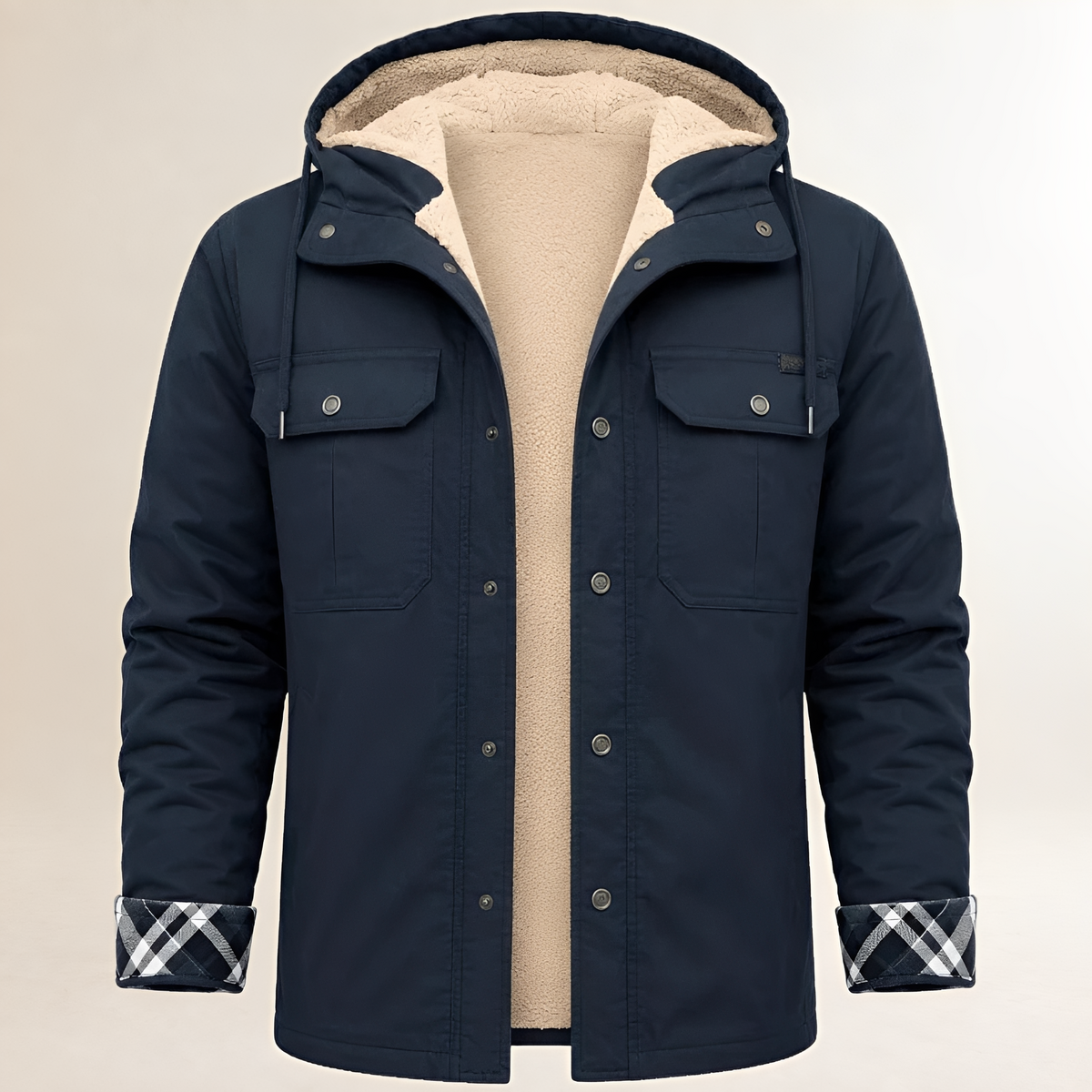 Dapper Jacket Men's Hooded Snap-Front with Chest Flap Pockets, Regular Fit