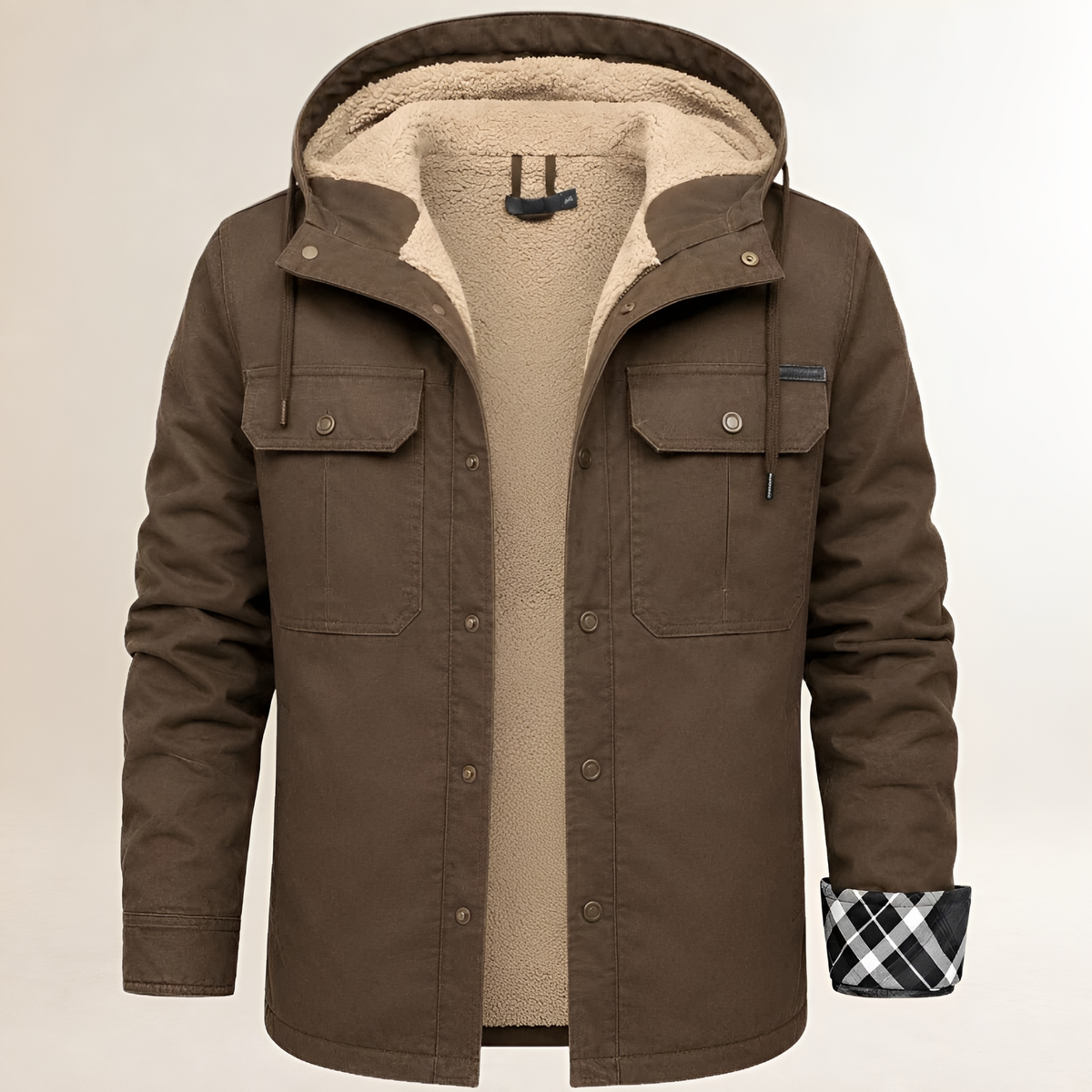 Dapper Jacket Men's Hooded Snap-Front with Chest Flap Pockets, Regular Fit