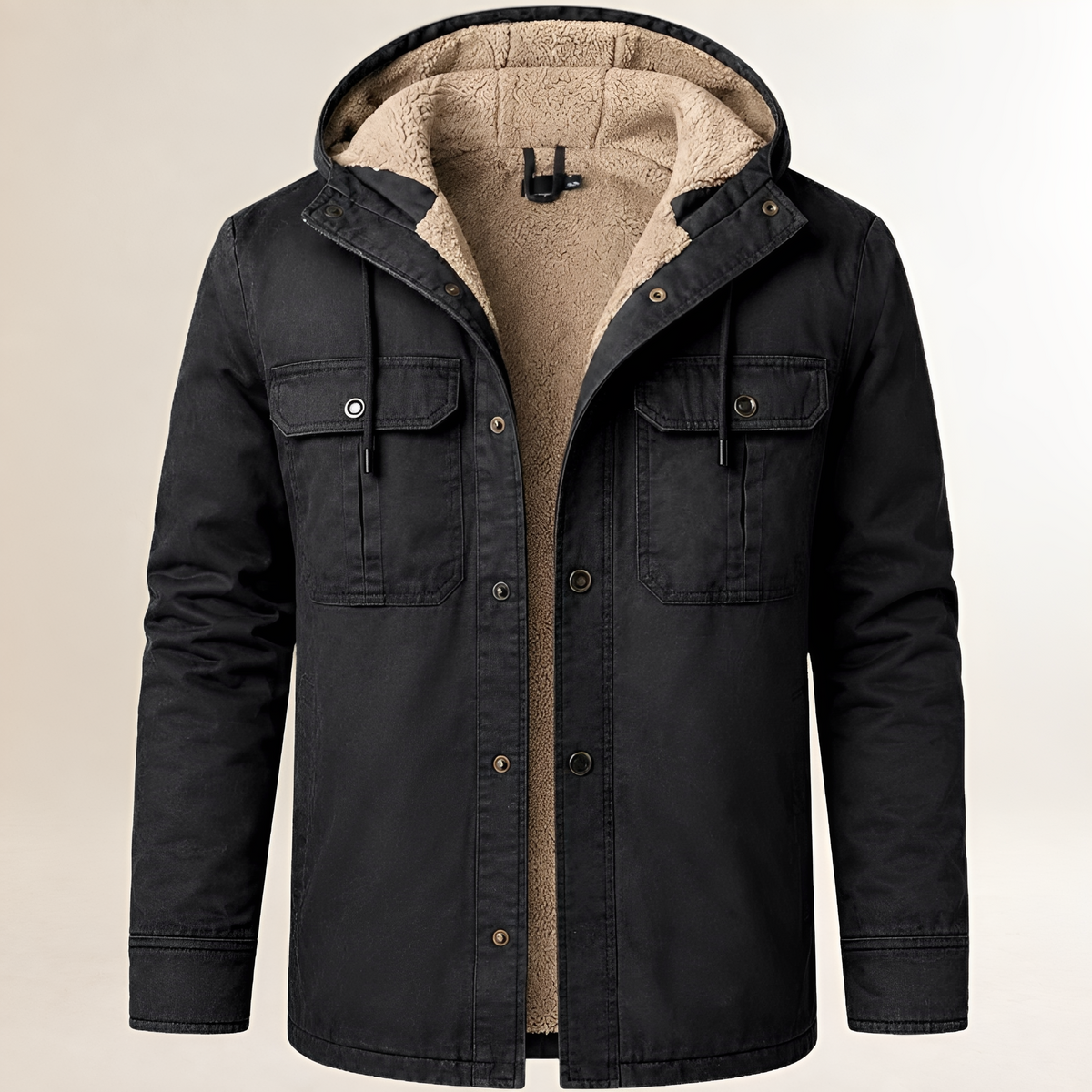 Dapper Jacket Men's Hooded Snap-Front with Chest Flap Pockets, Regular Fit