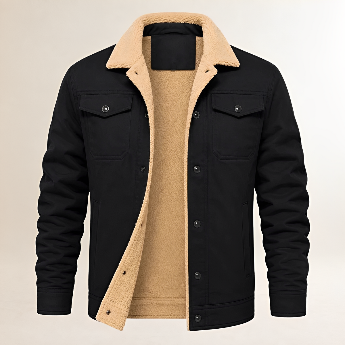 Dapper Jacket Men's Snap-Front with Lined Collar, Chest Flap & Side Pockets, Regular Fit