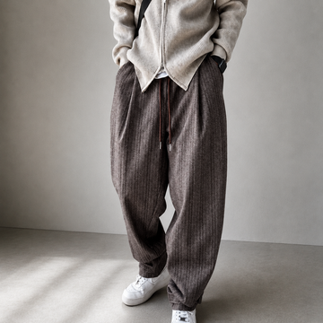 Harem Pants for Men - Relaxed Fit with Adjustable Drawstring Waist and Textured Pattern