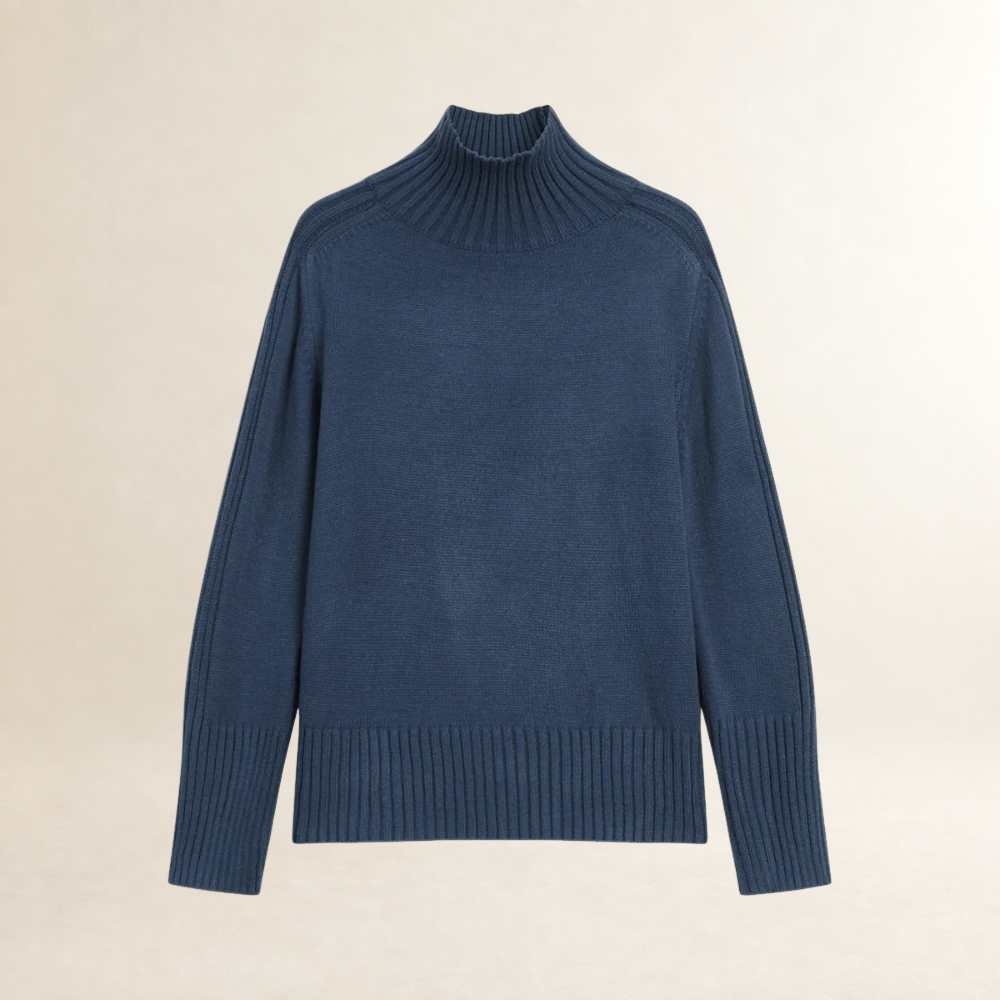 High Neck Sweater for Women Long Sleeve Regular Fit Ribbed Design