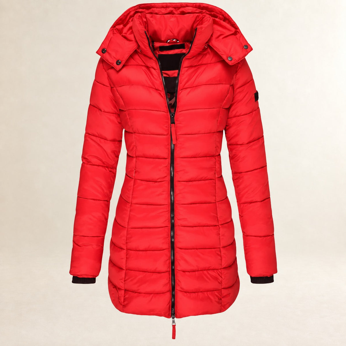 Hooded Puffer Jacket for Women - Lightweight, Zip Closure, Quilted Design