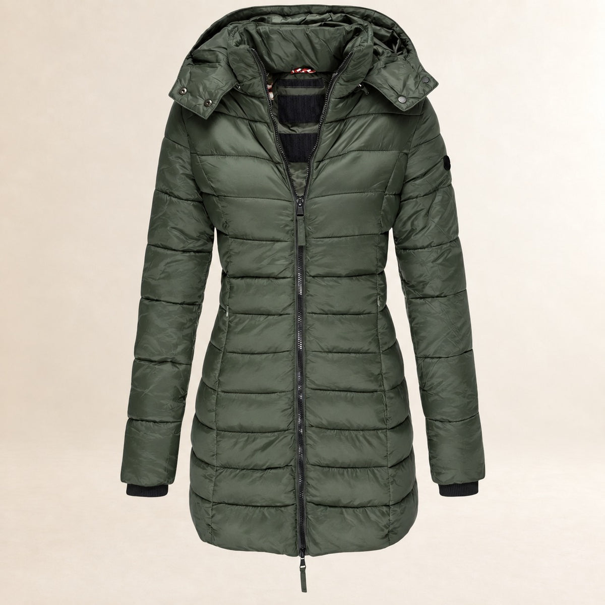 Hooded Puffer Jacket for Women - Lightweight, Zip Closure, Quilted Design