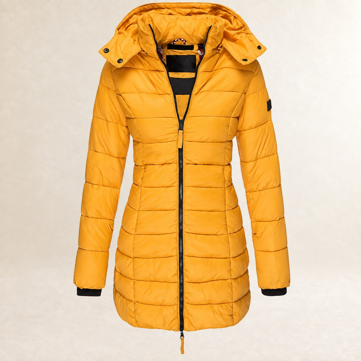 Hooded Puffer Jacket for Women - Lightweight, Zip Closure, Quilted Design