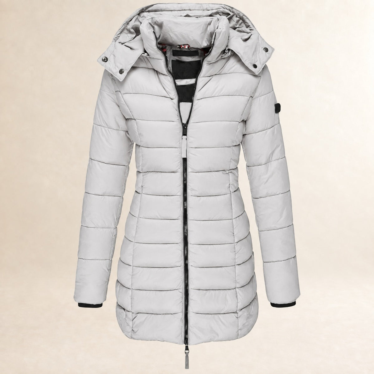 Hooded Puffer Jacket for Women - Lightweight, Zip Closure, Quilted Design