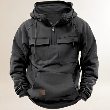Hoodie for Men - Zip Closure, Front Pockets, Regular Fit