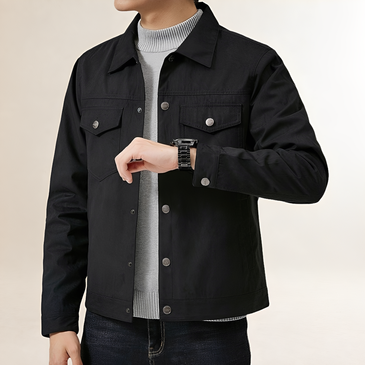 Jacket Men Classic Style with Chest Pockets - Regular Fit
