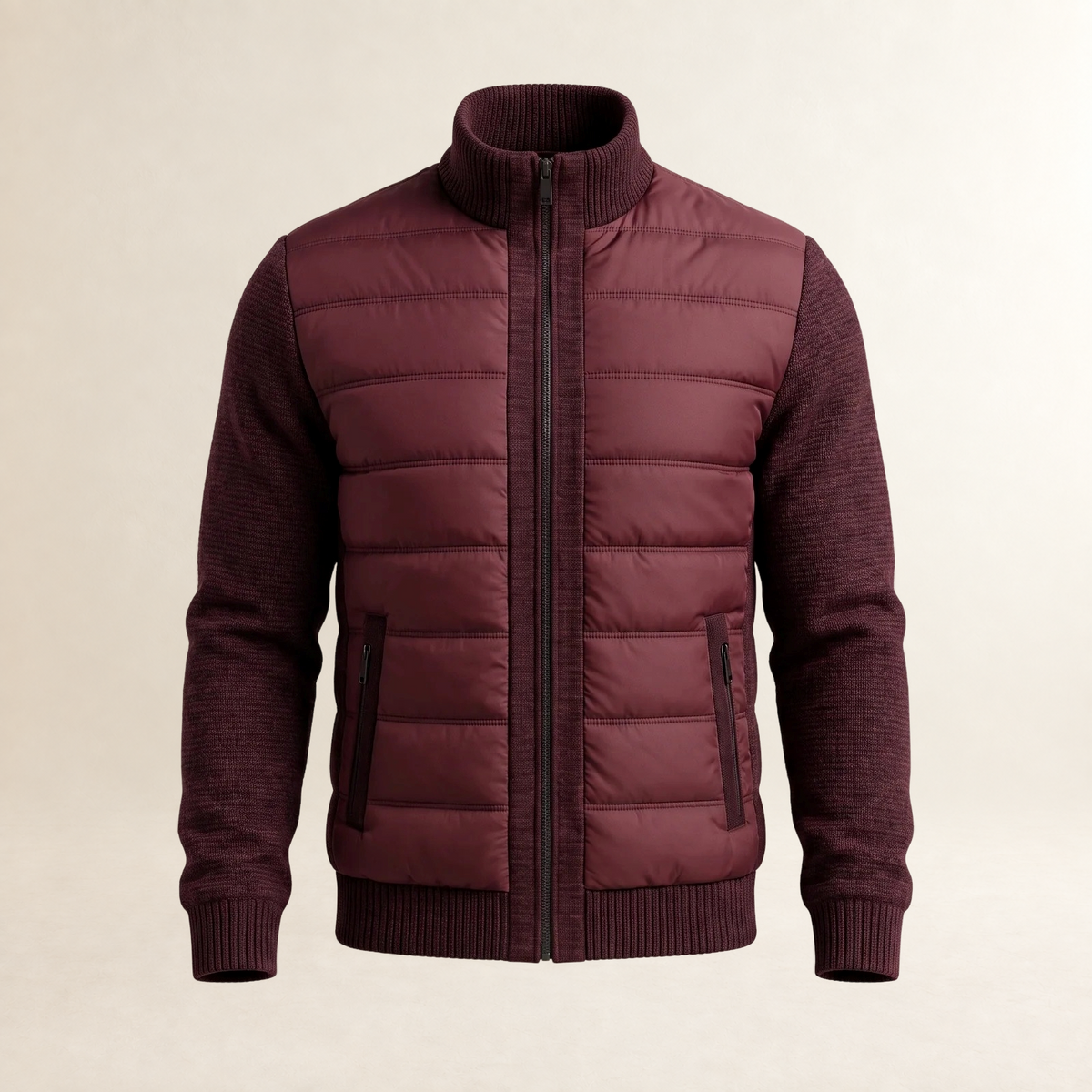 Jacket Men Lightweight Puffer Design with Contrast Sleeves - Tailored Fit