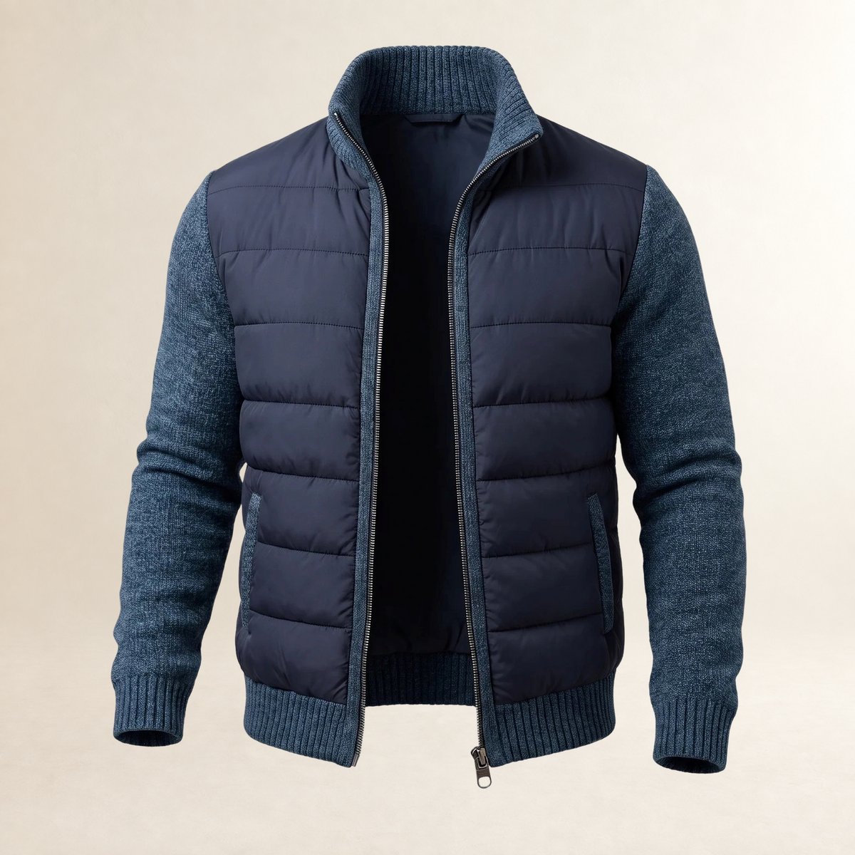 Jacket Men Lightweight Puffer Design with Contrast Sleeves - Tailored Fit