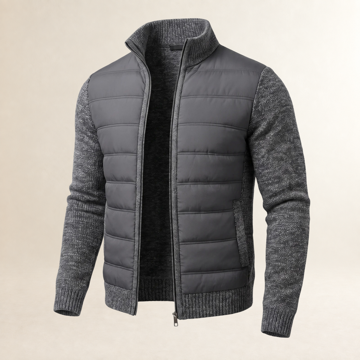 Jacket Men Lightweight Puffer Design with Contrast Sleeves - Tailored Fit