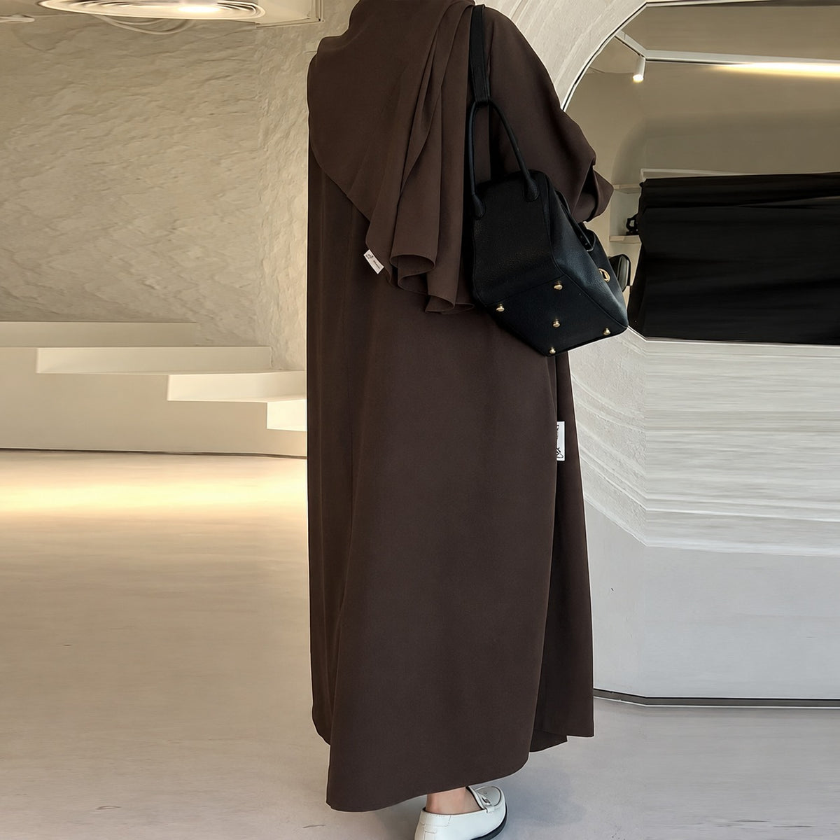 Long Coat Women Oversized Fit Button Closure Side Pockets