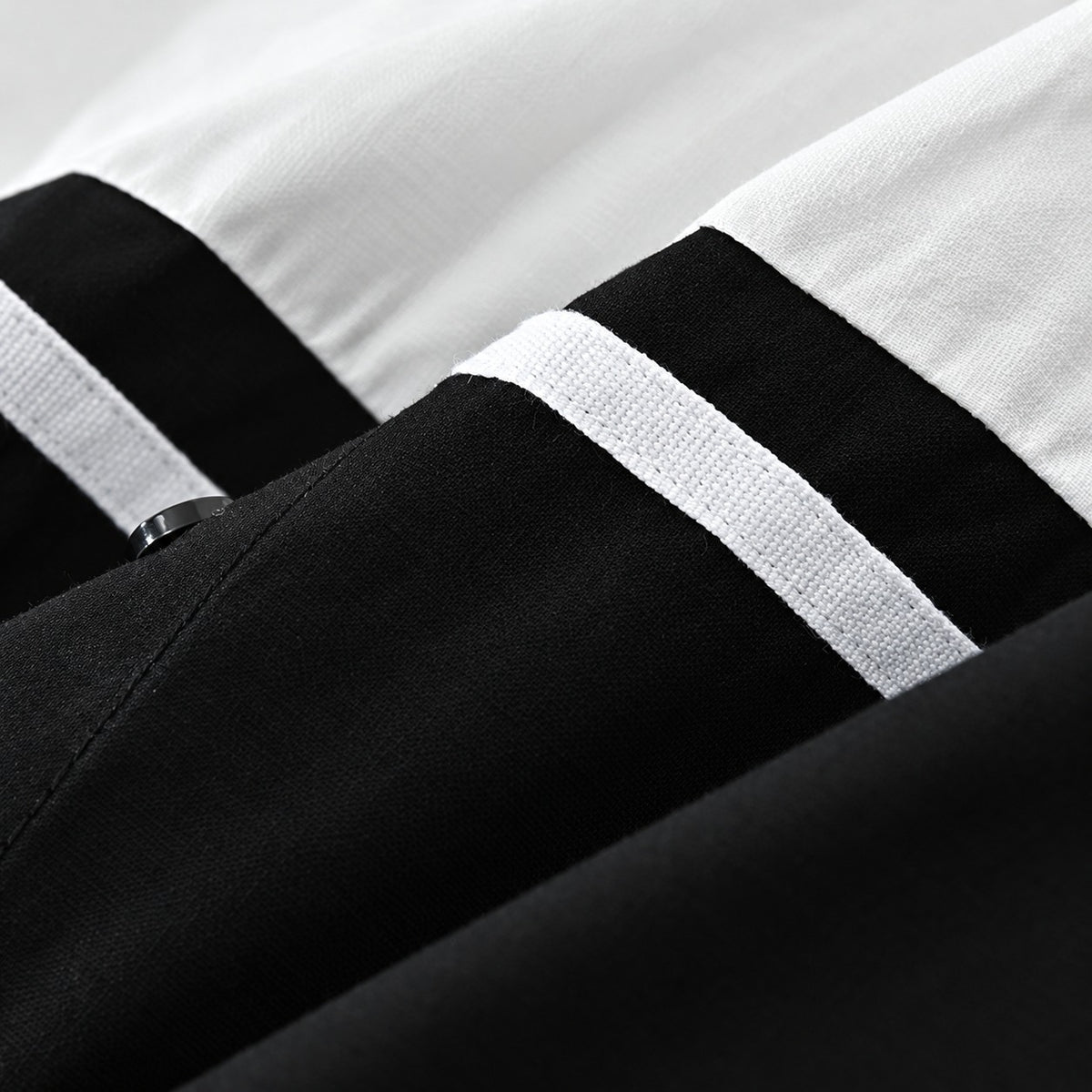 Long Sleeve Shirt Men Color Block Design Button-Up Regular Fit