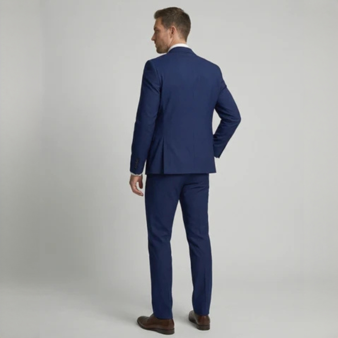 Men's 3-Piece Suit - Single-Breasted Two-Button Notch Lapel Jacket, Slim Fit with Matching Vest & Flat-Front Trousers