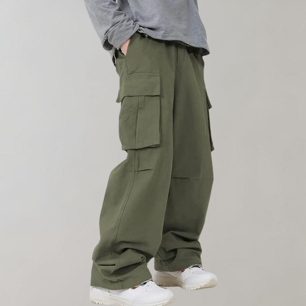 Men's Baggy Cargo Pants - Loose Fit with Multiple Pockets
