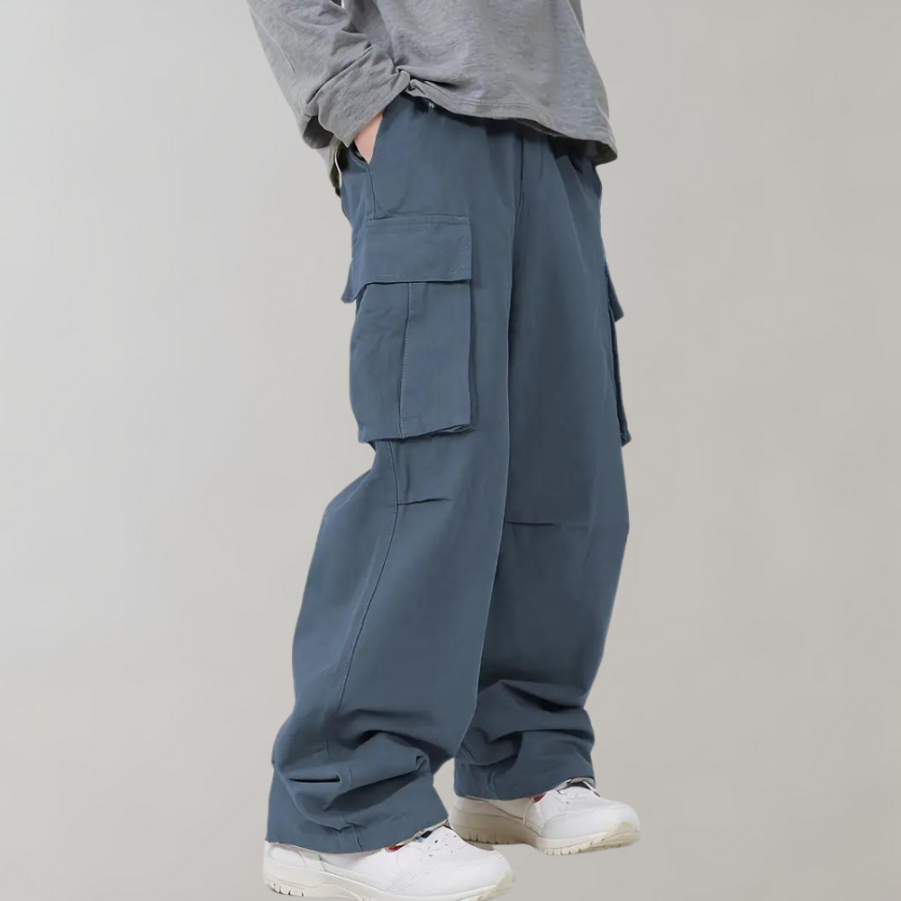 Men's Baggy Cargo Pants - Loose Fit with Multiple Pockets