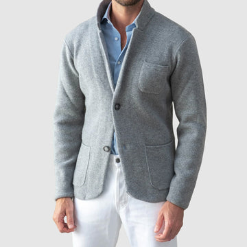 Men's Blazer with Two-Button Closure and Patch Pockets - Regular Fit
