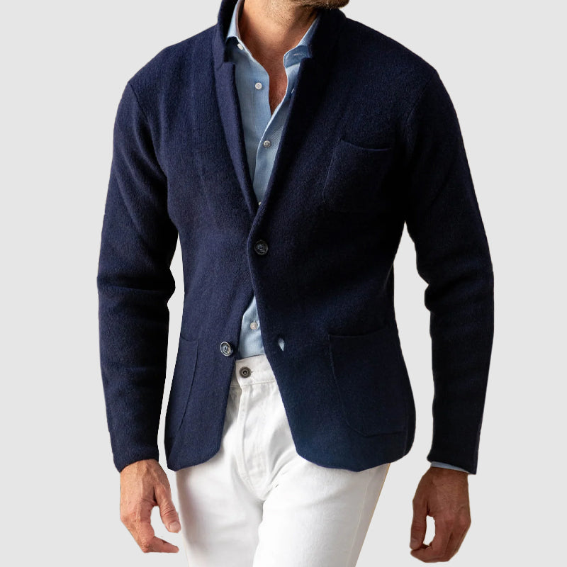 Men's Blazer with Two-Button Closure and Patch Pockets - Regular Fit