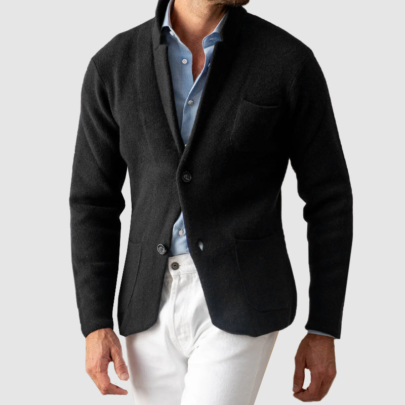 Men's Blazer with Two-Button Closure and Patch Pockets - Regular Fit