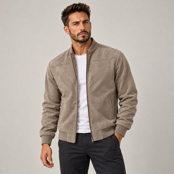 Men's Bomber Jacket - Zip-Up, Casual Style, Slim Fit
