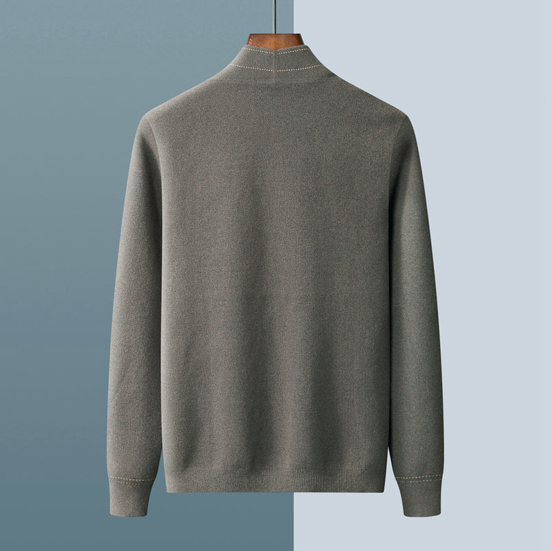 Men's Cardigan with Button Closure and Contrast Stitching - Regular Fit