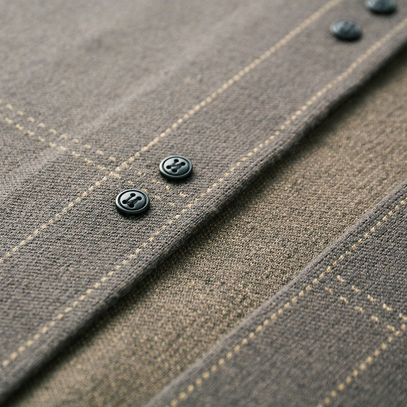 Men's Cardigan with Button Closure and Contrast Stitching - Regular Fit