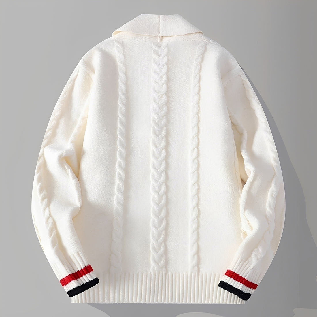 Men's Cardigan with Button Closure and Pockets - Relaxed Fit