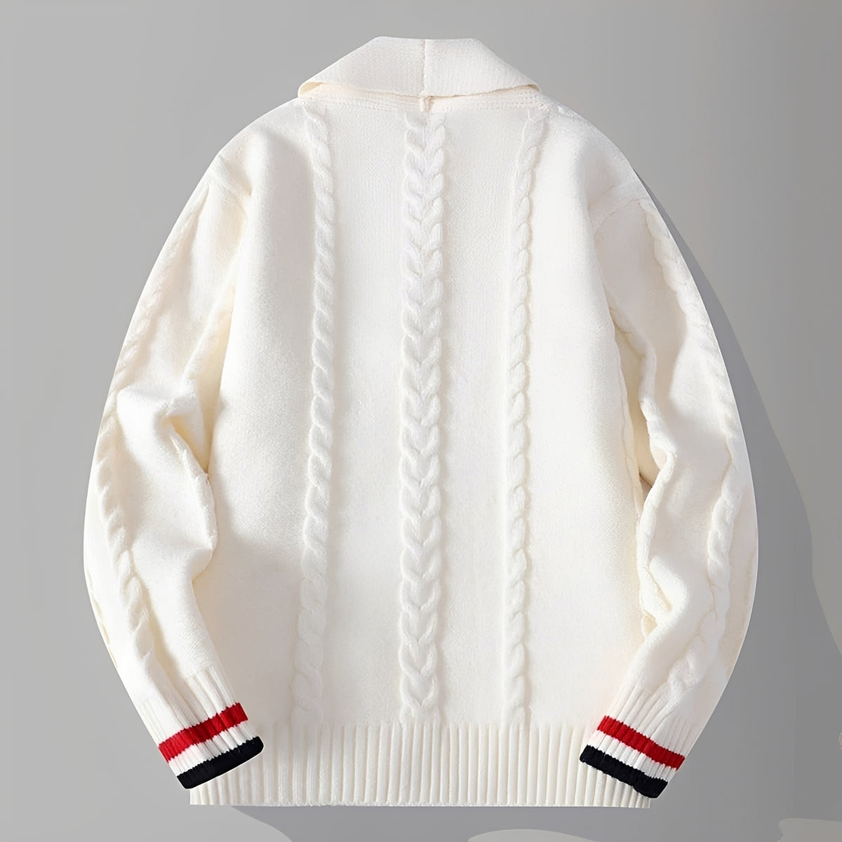 Men's Cardigan with Button Closure and Pockets - Relaxed Fit