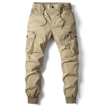 Men's Cargo Joggers - Tactical Design with Multiple Pockets and Elastic Waist