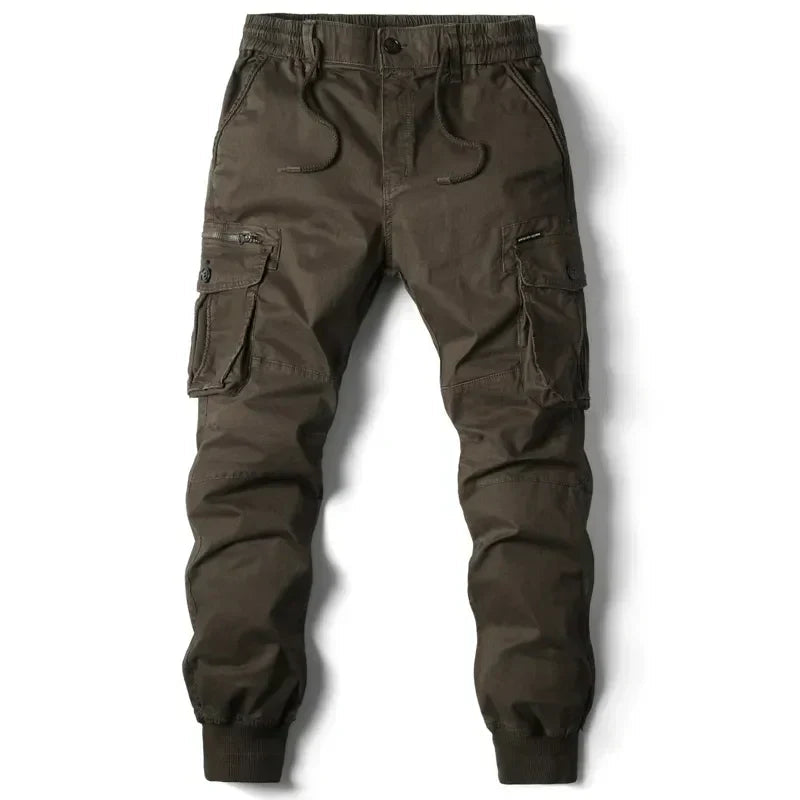 Men's Cargo Joggers - Tactical Design with Multiple Pockets and Elastic Waist