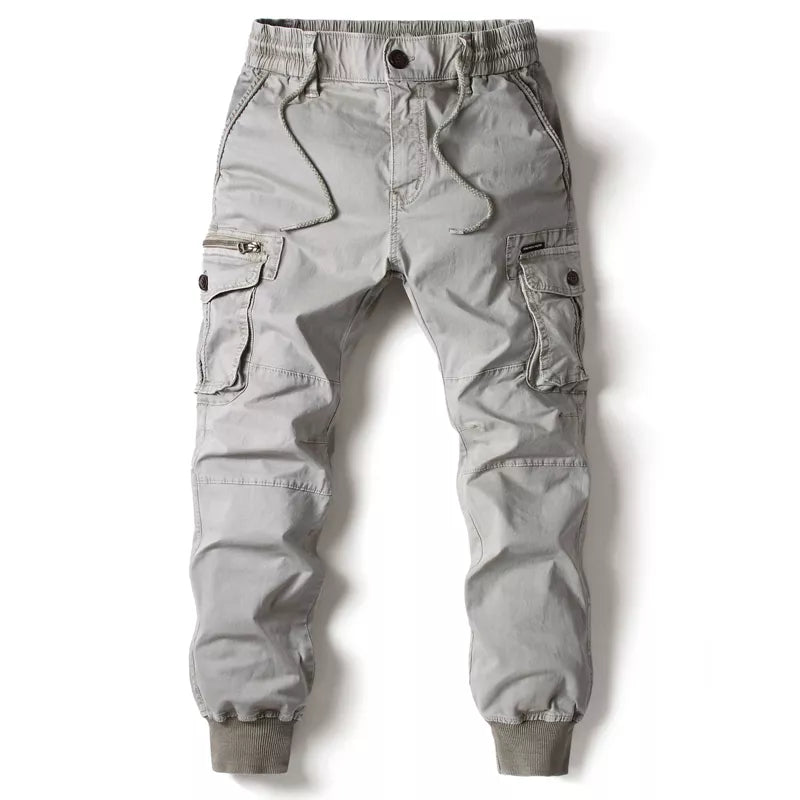 Men's Cargo Joggers - Tactical Design with Multiple Pockets and Elastic Waist