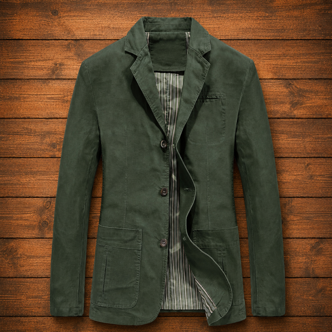 Men's Casual Blazer - Single-Breasted, Button Closure, Two Pockets, Regular Fit